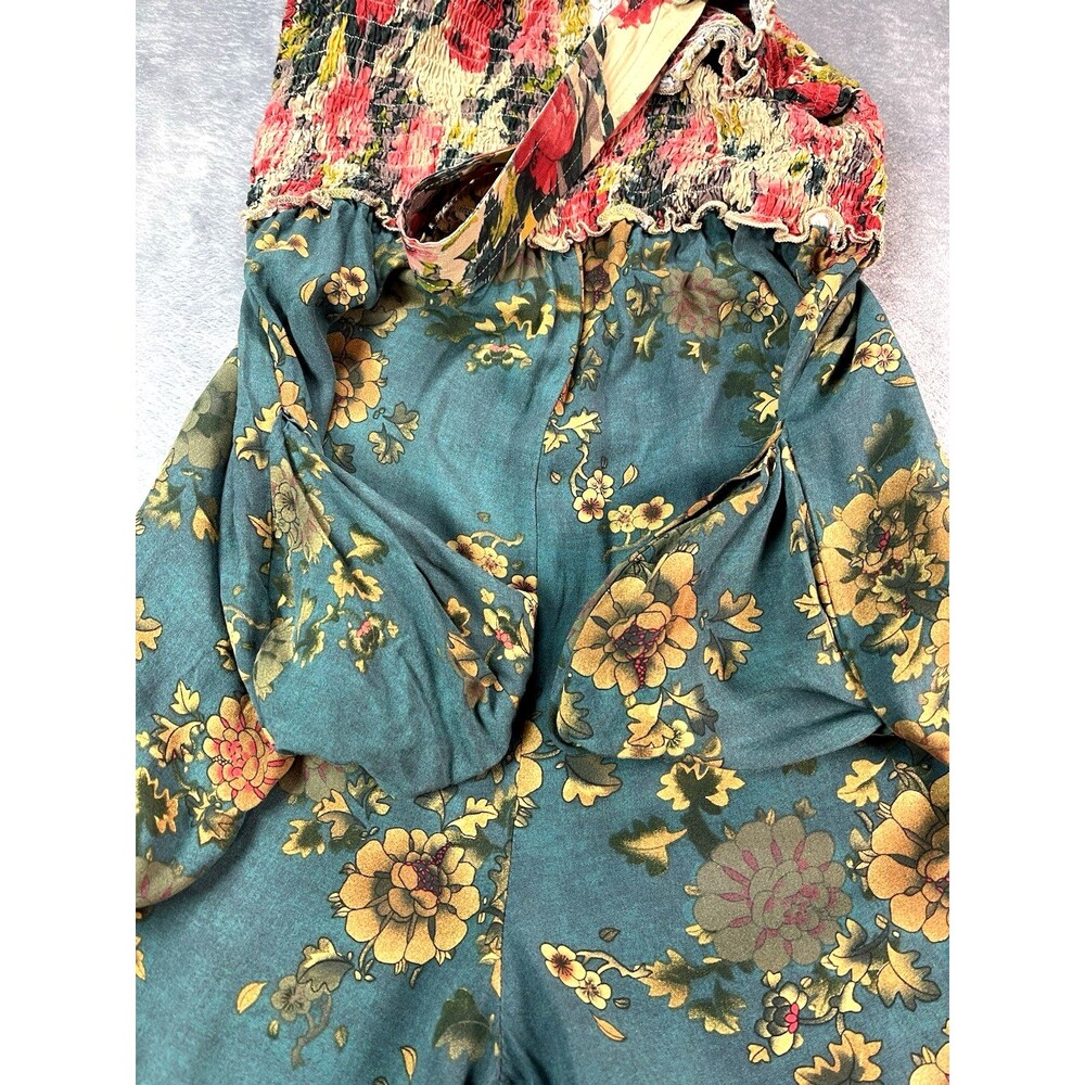 Natural Life NEW! floral tank smocked palazzo wide leg jumpsuit summer Medium - Picture 6 of 10